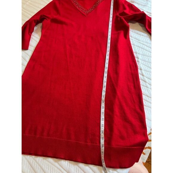 Alison Andrews red sweater dress with sparkles Plus 1X - Picture 11 of 11
